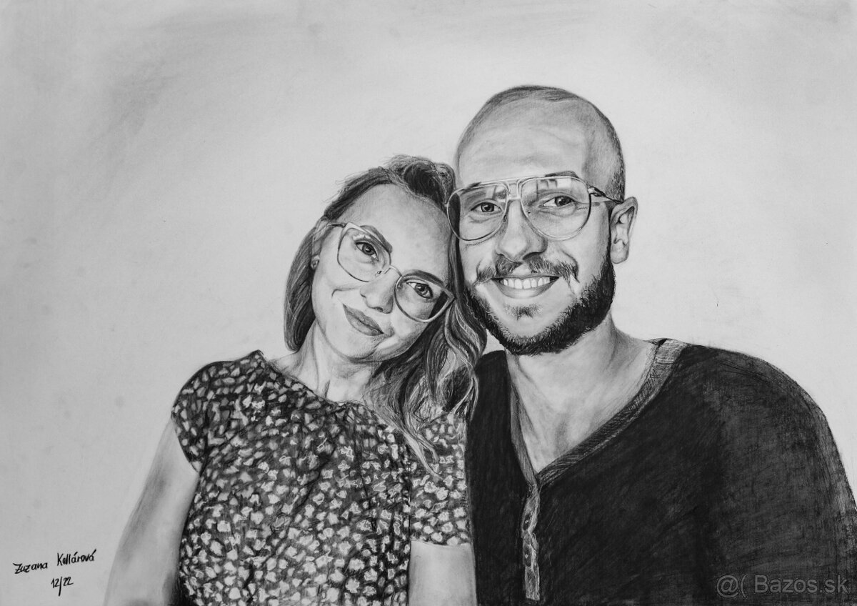 Kreslenie portrétov - realistická kresba uhlíkom, ceruzkou - 4