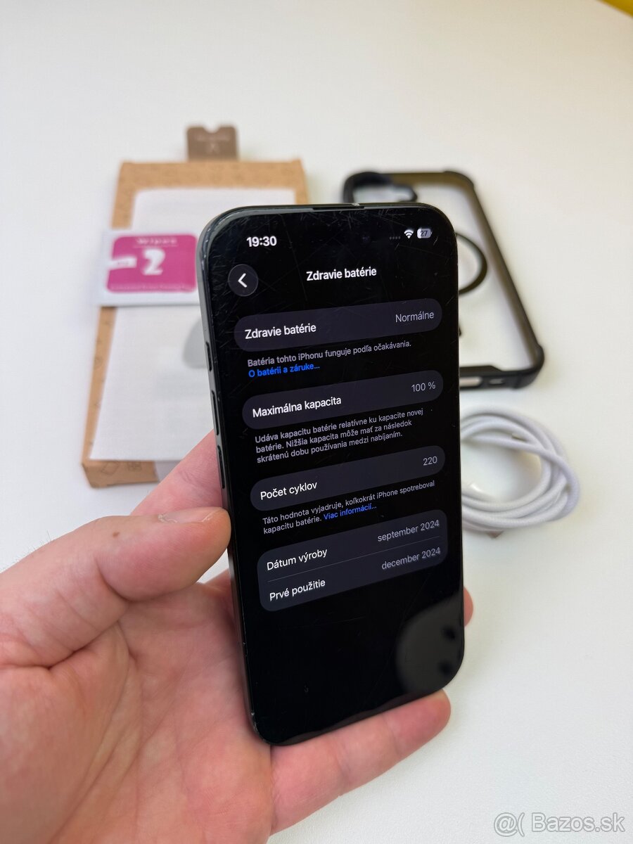 Predám vymením Iphone 16 128GB Black 100% batéria - 4