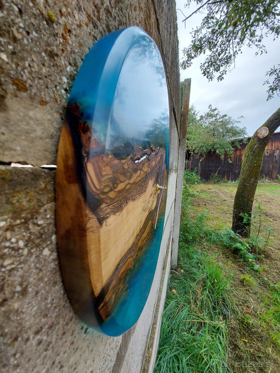 Nástenné hodiny epoxid modré - 4