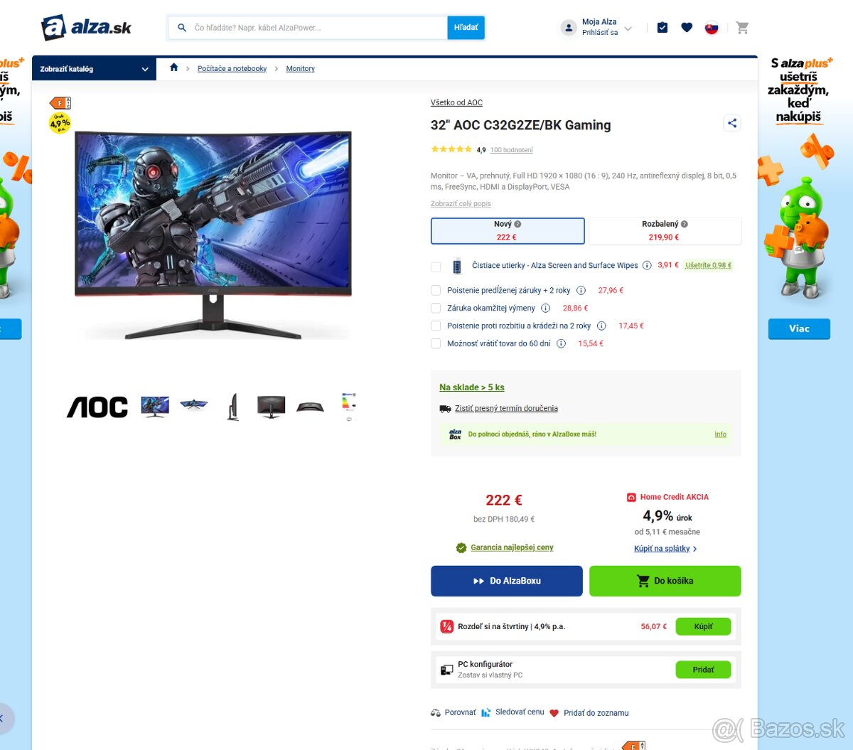 32" AOC C32G2ZE/BK Gaming - 4