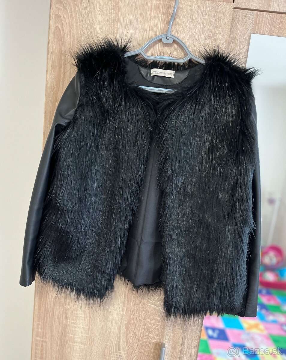 Nádherný dámsky kabatik - rukávy z pravej kože - 4