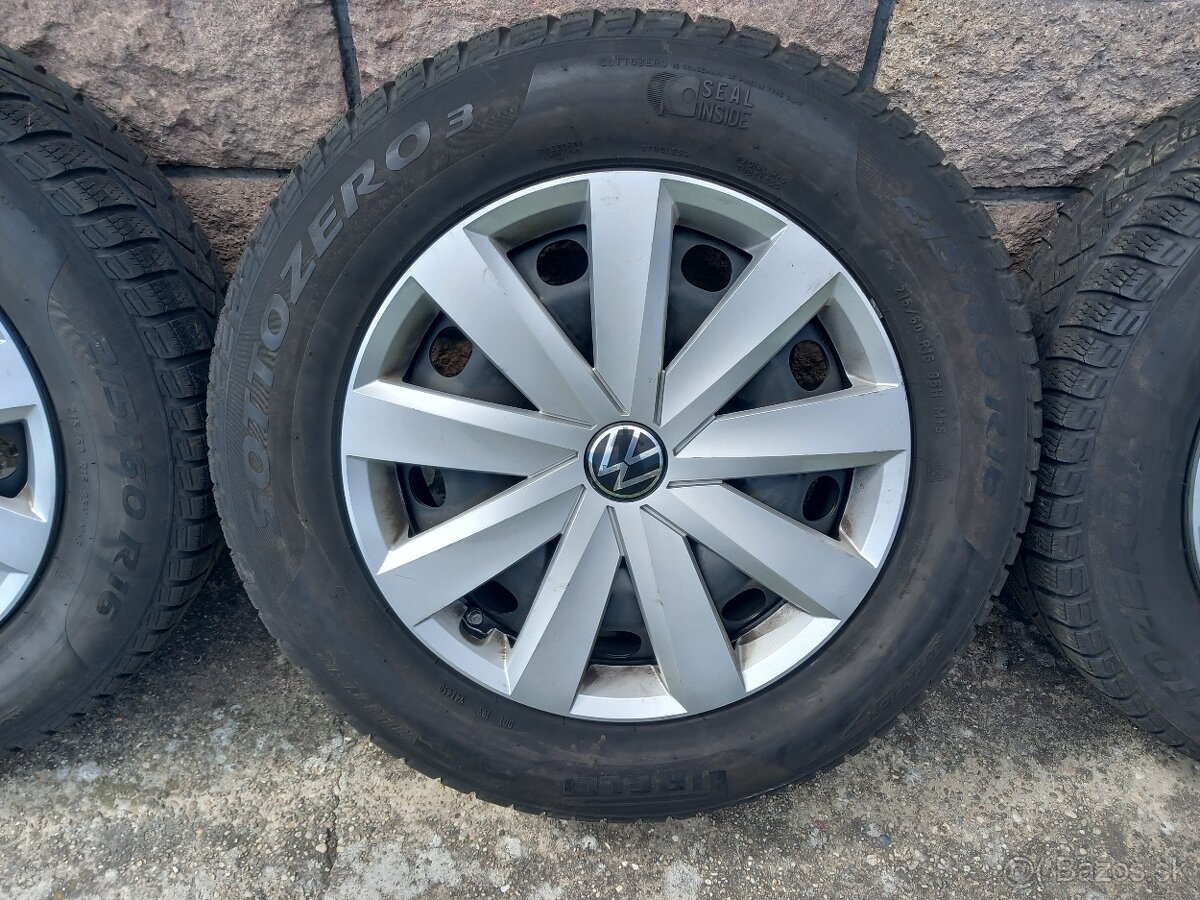 Predám zimné komplety VW 215/60 R16 s pneu Pirelli,s TPMS - 4