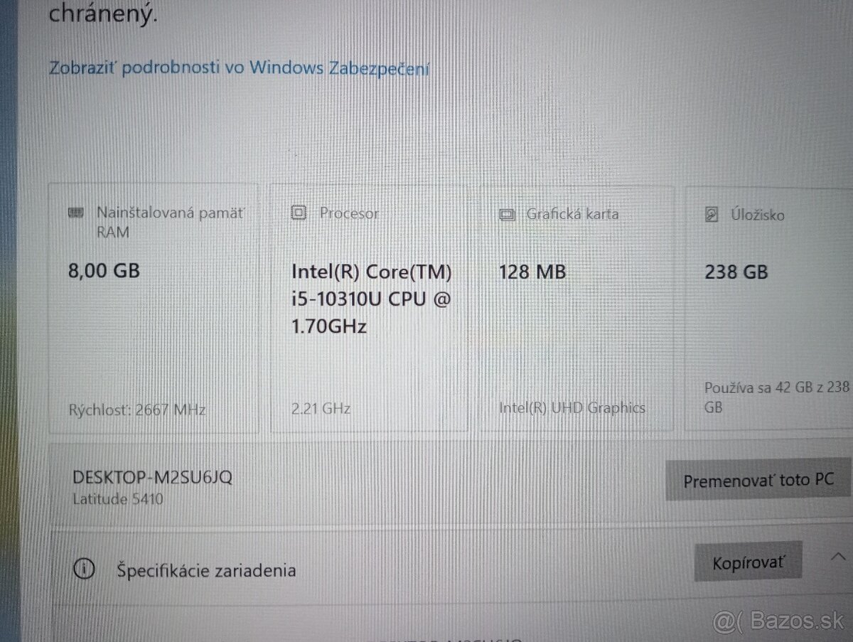 Dell Latitude 5410 , Intel core i5 , ssd , WIN10 , 8gb ram - 4