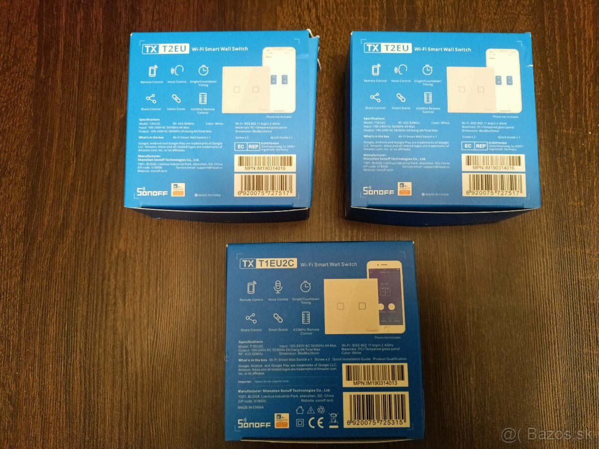 SONOFF vypínač biely dotykový s WiFi (3 kusy) - 4