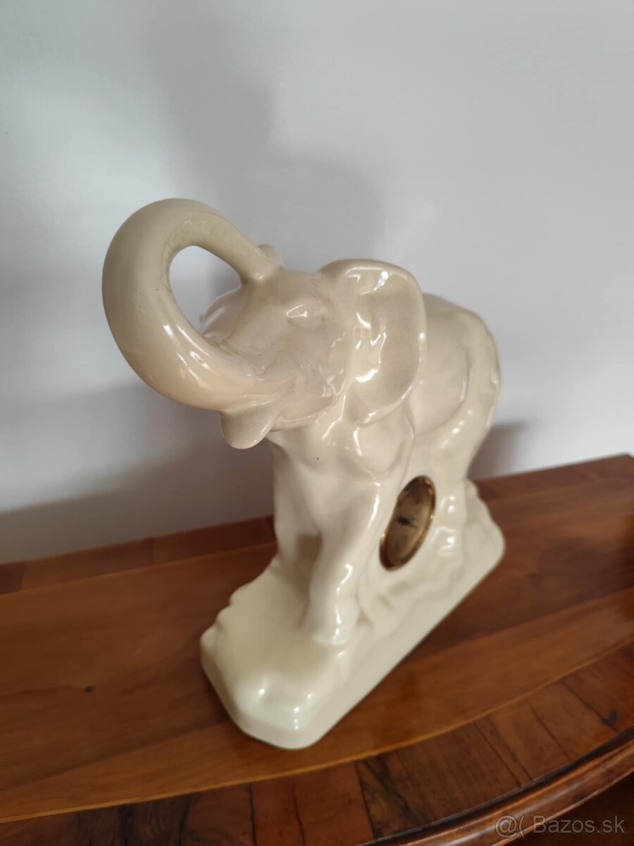 Hodiny - keramický slon - 4
