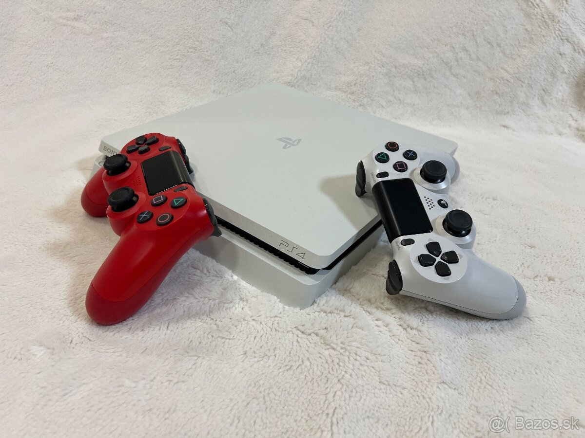 PS4 Slim White 500GB + 2xovládač + 2xhra - 4