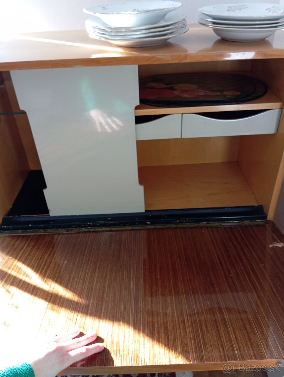 Retro obývacia stena mahagón - 4