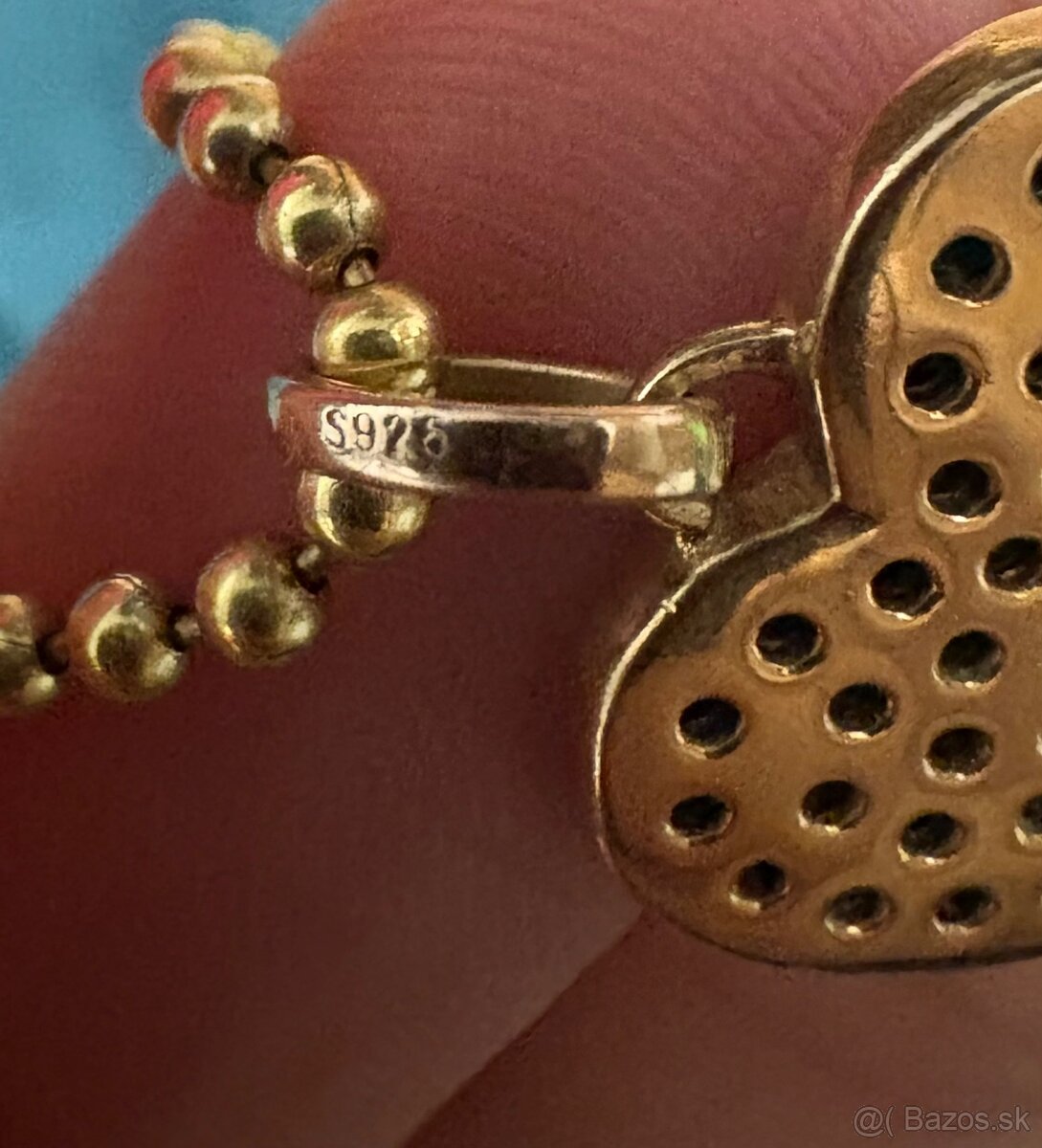 Náhrdelník TOUS s 18 KT pozlátením + prívesok TOUS s 18k ruž - 4