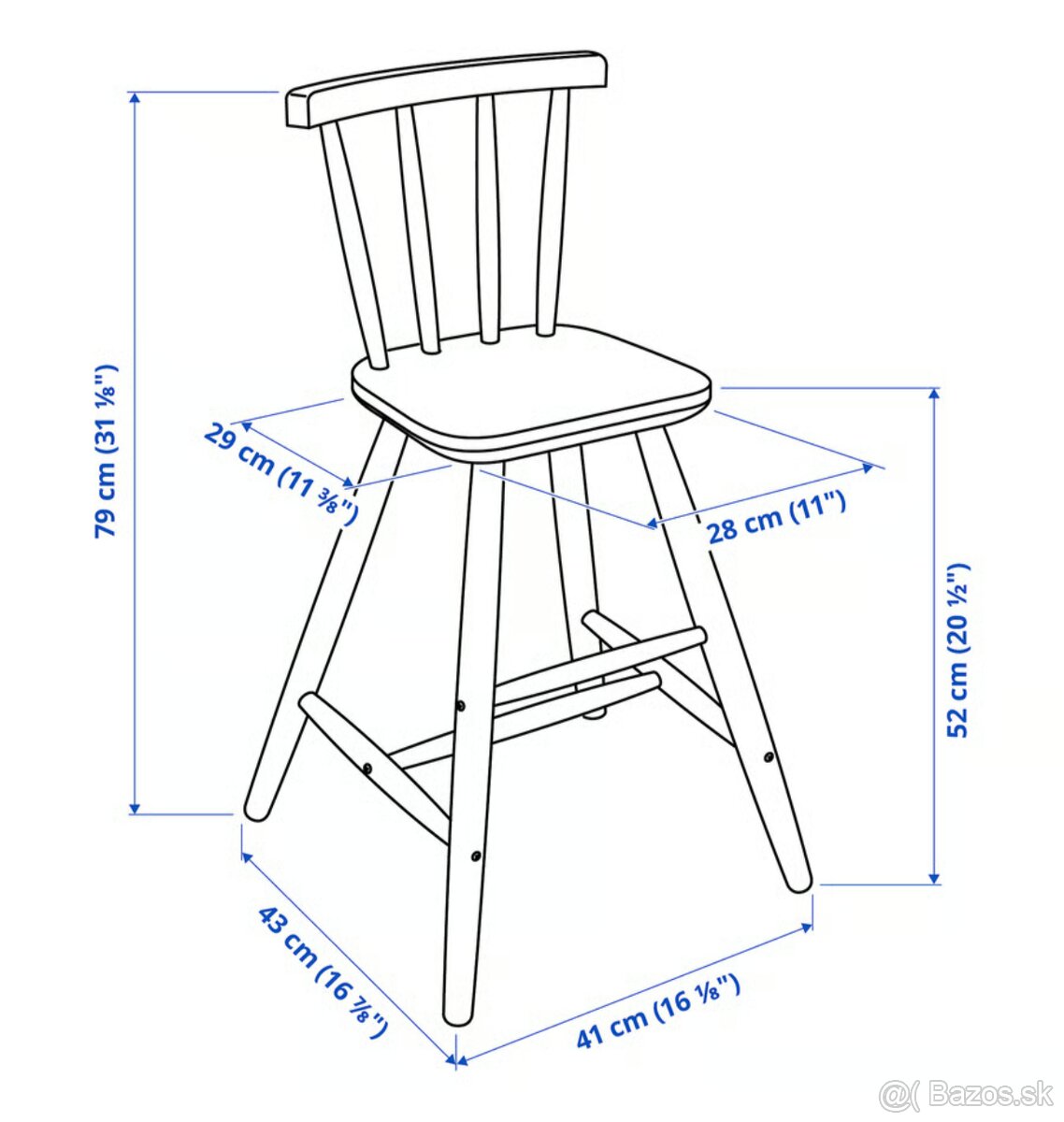 Ikea Agam Detská vysoká stolička, biela - 4