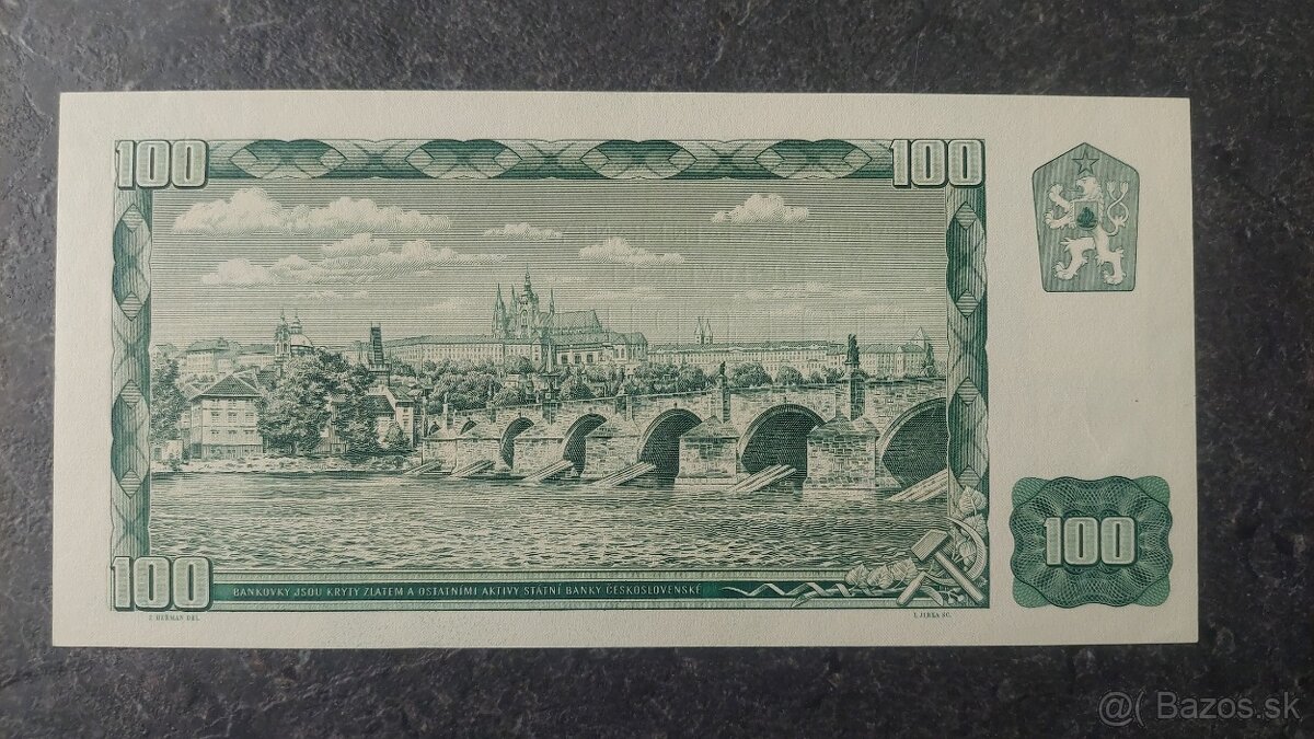 100 Kčs 1961 + SK kolok, stav N (UNC) - 4