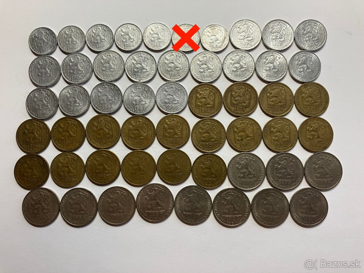 Československo 1960 - 1993 ČSSR ČSFR mince v obyčajnom stave - 4
