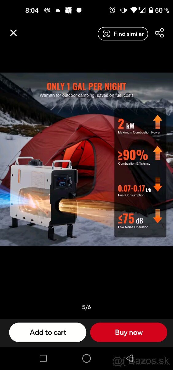 Naftové nezávislé kúrenie Vevor Bluetooth - 4