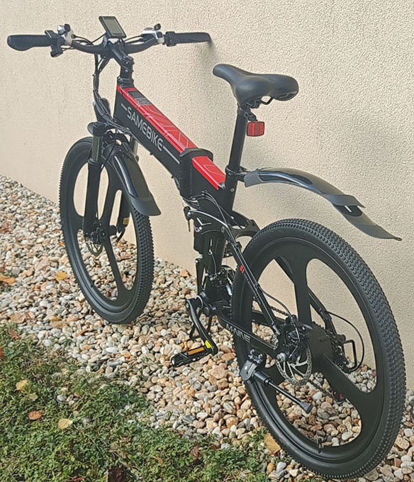 Celoodprúžený skladací elektrický bicykel 26 kolesá 500W 48V - 4