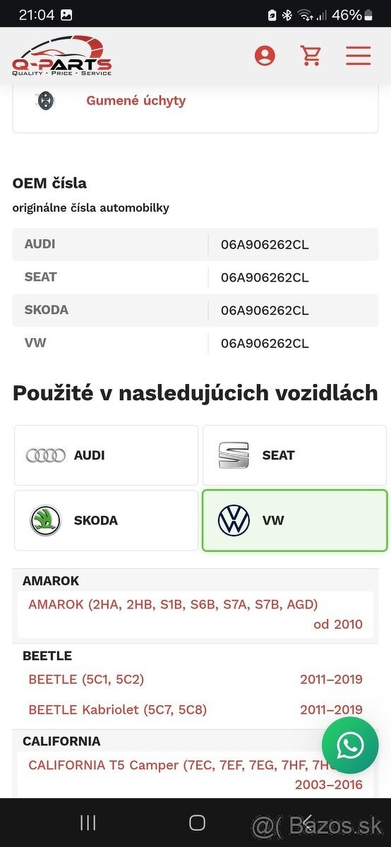 Lambda sonda zadná - VW, Škoda, Seat, Audi - 4