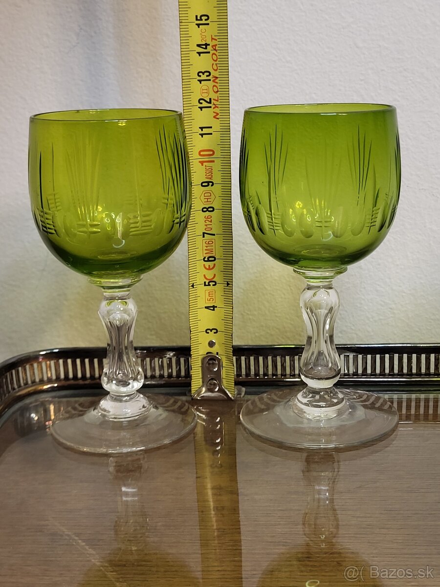 Zelené sklenené poháre – Sada 7 ks - 4