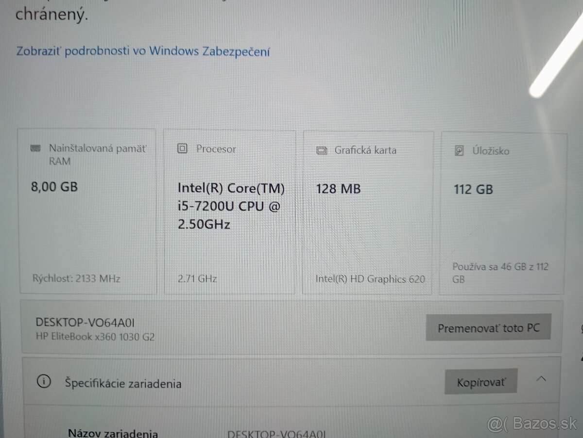 predám HP ELITEBOOK X360 1030 G2 , dotykový displej - 4