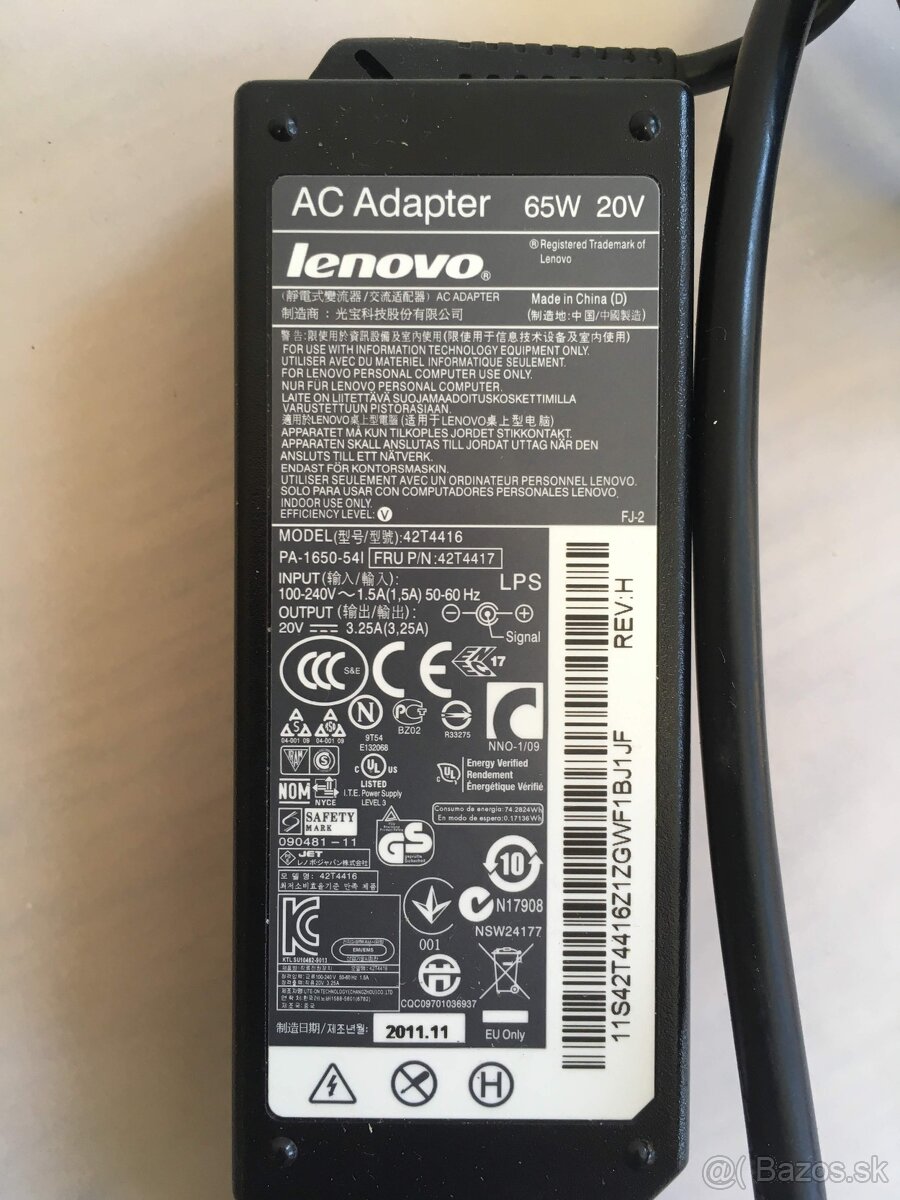 Lenovo 65W originál adaptér, zdroj, nabíjačka pre notebooky - 4