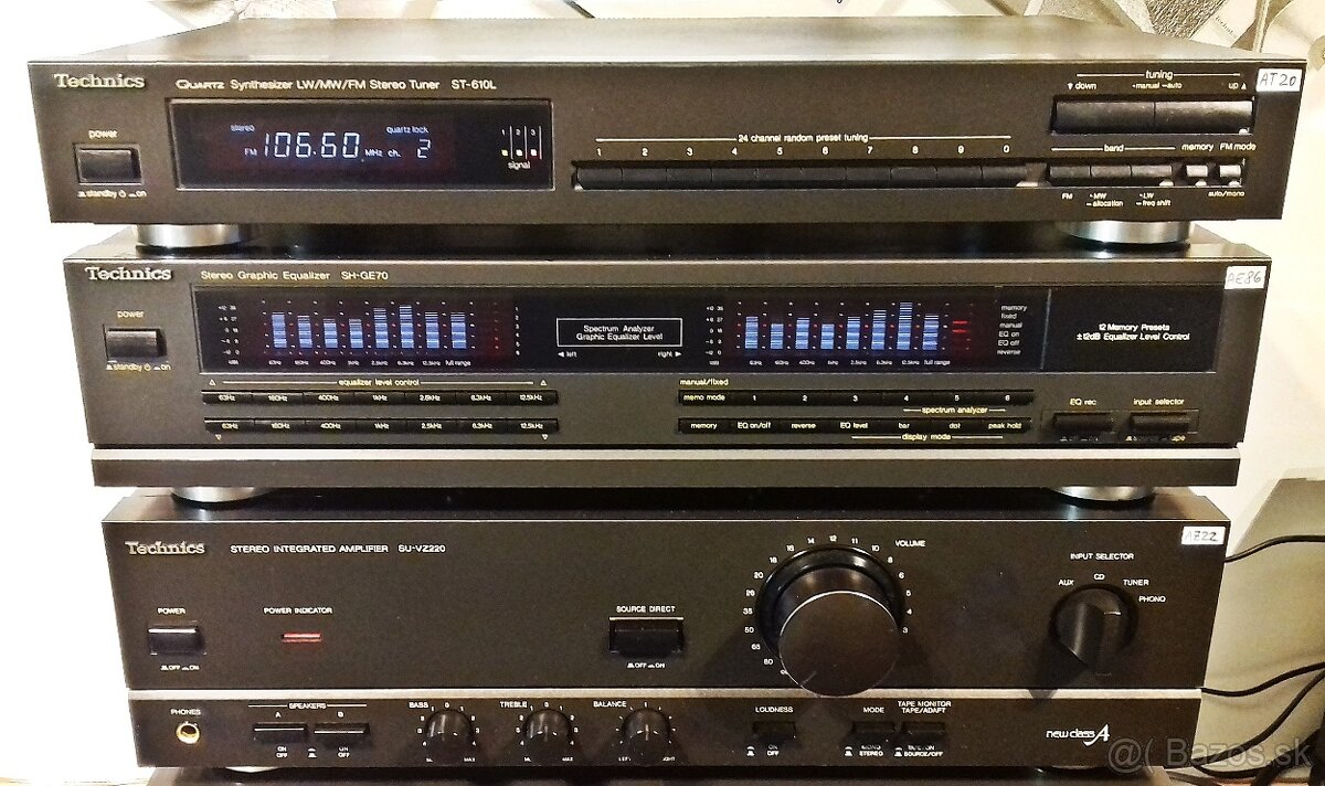 Zostava TECHNICS tuner, equalizer, zosilnovac, CD, deck= B01 - 4