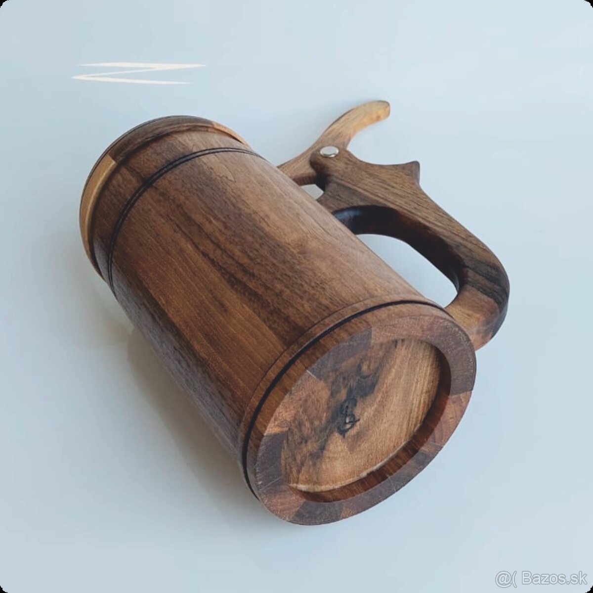 Predám drevený krígeľ s vrchnákom - 4