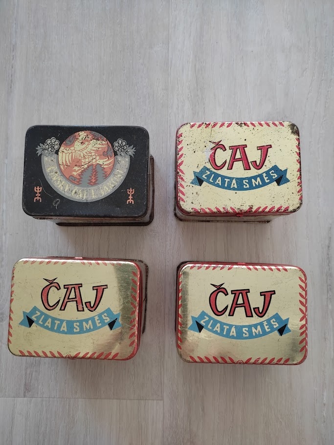 Retro plechové dózy - ČAJ a iné - 4