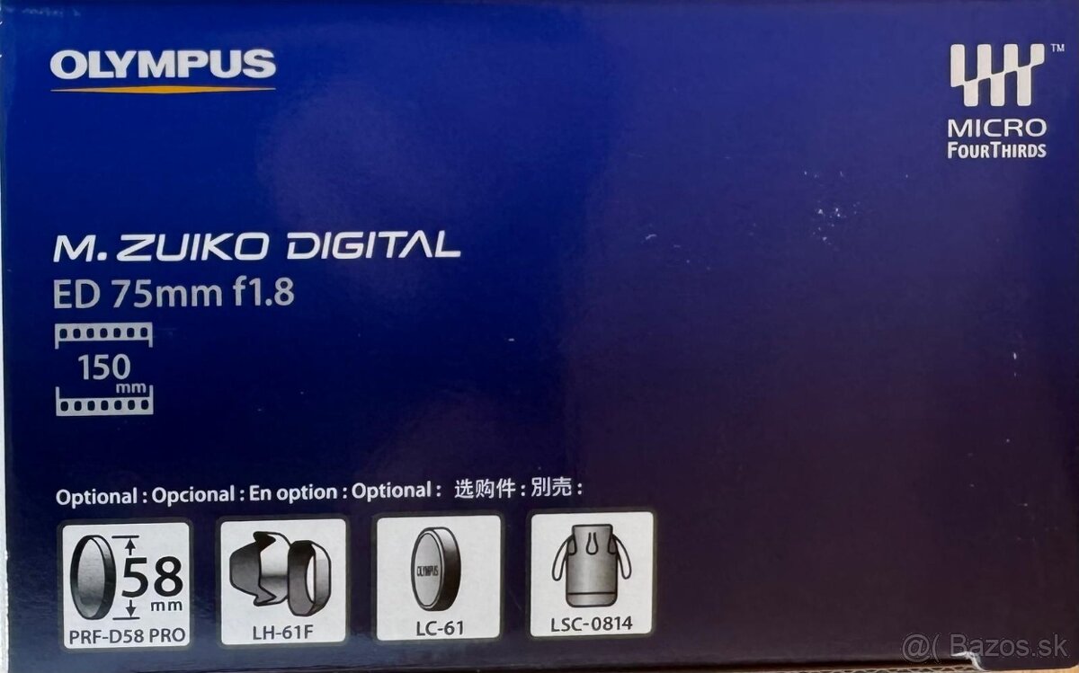 Predám Olympus / OM System M.Zuiko Digital ED 75 mm f/1.8 - 4