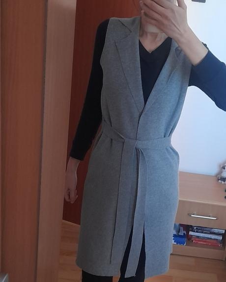 Šedá dlhá vesta - 4