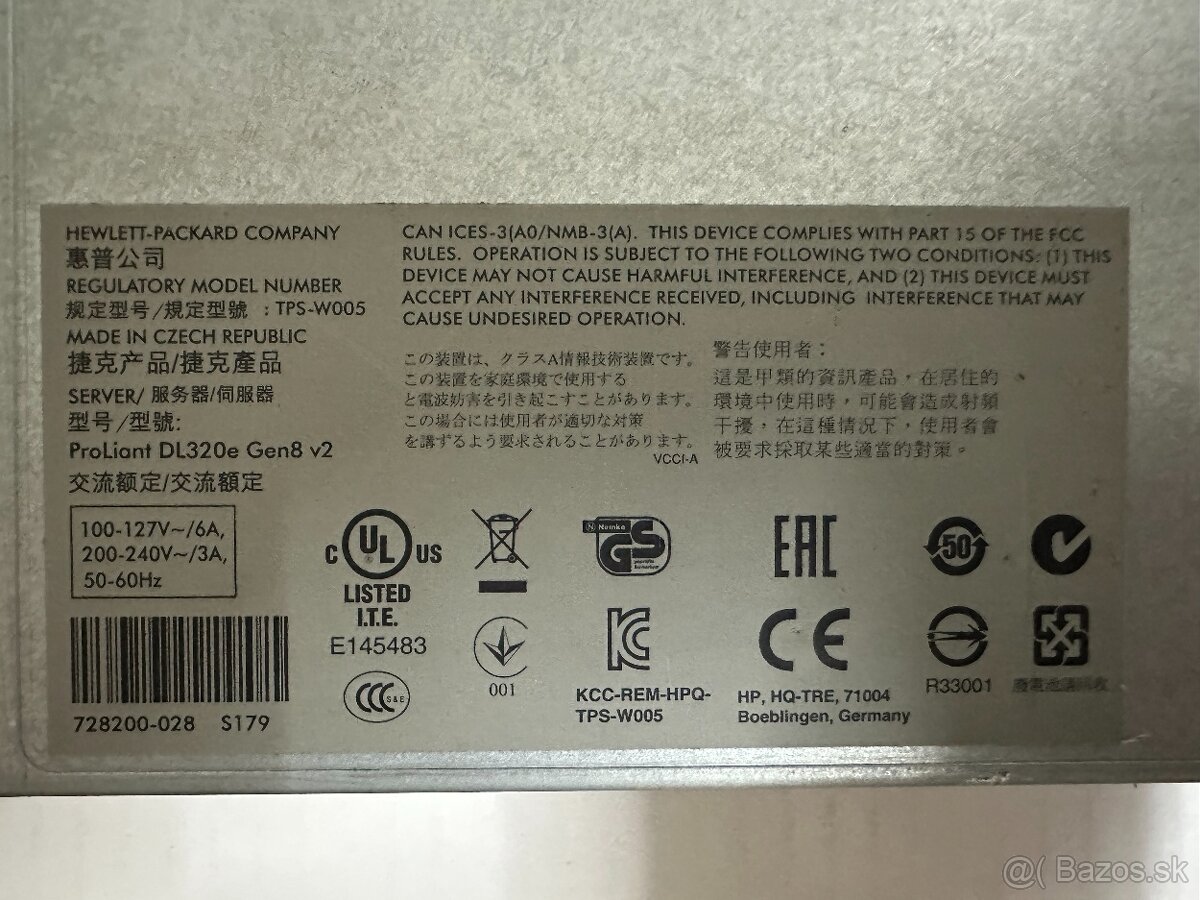 Predam HP ProLiant DL320e Gen8 v2 1U rack server - 4