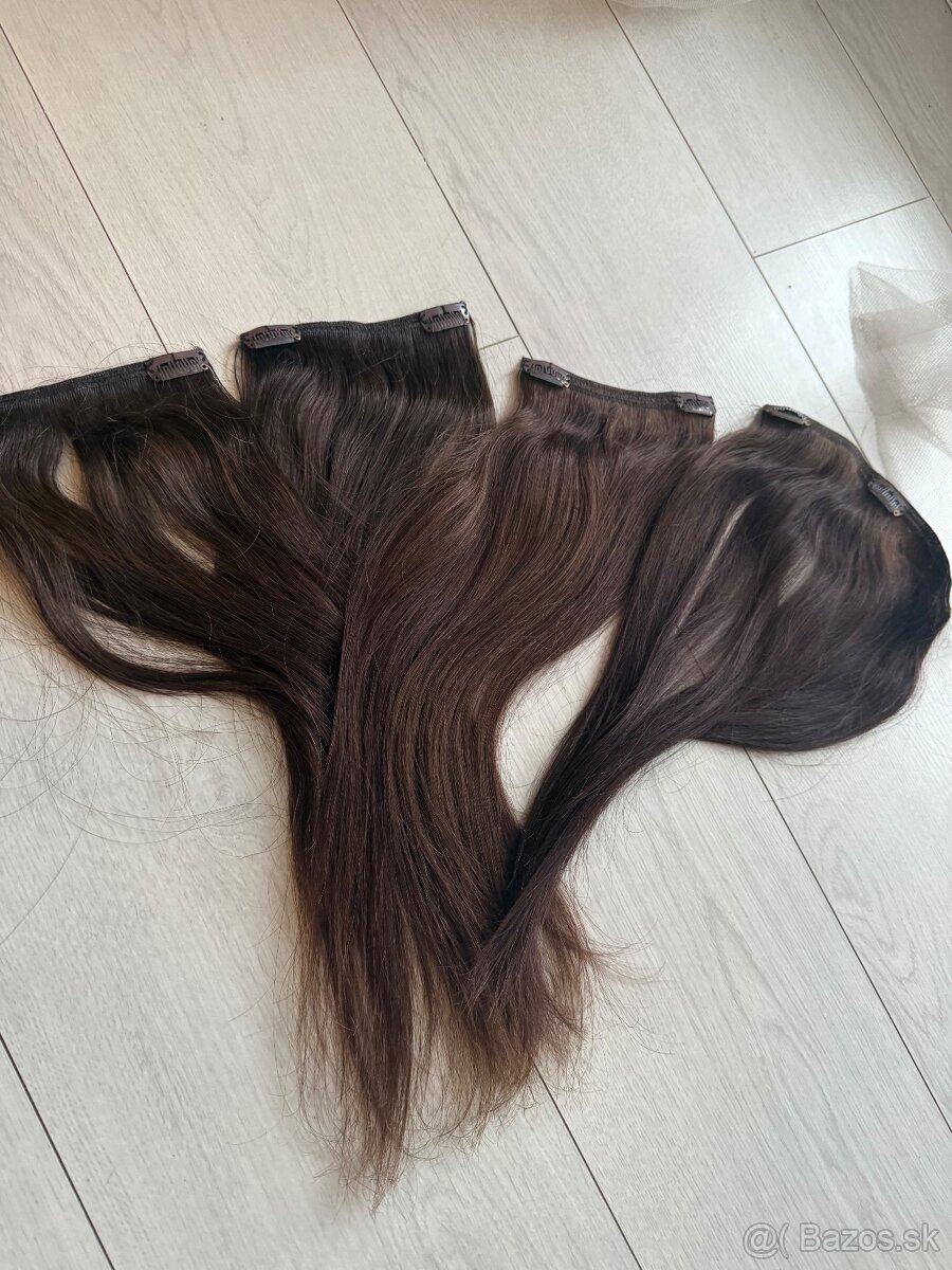 Clip in živé vlasy - hnedá - 4