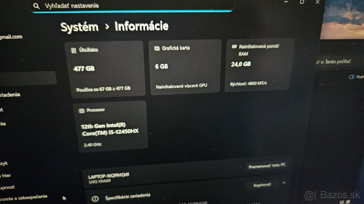 Herný notebook Lenovo - aj vymením - 4