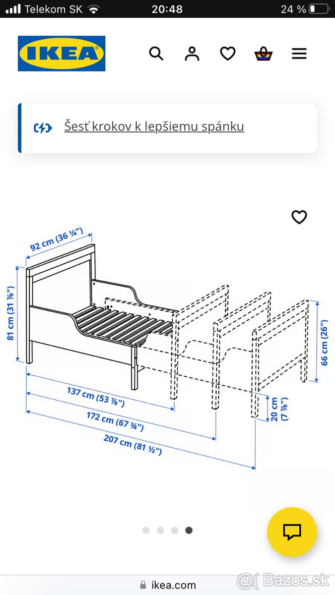 Rastúca detská posteľ ikea sundvik - 4