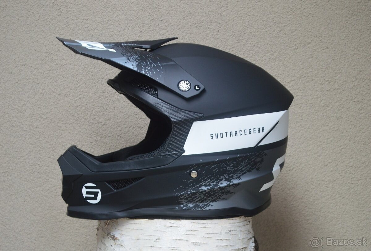 prilba okuliare čierno sivá mat shot - 4