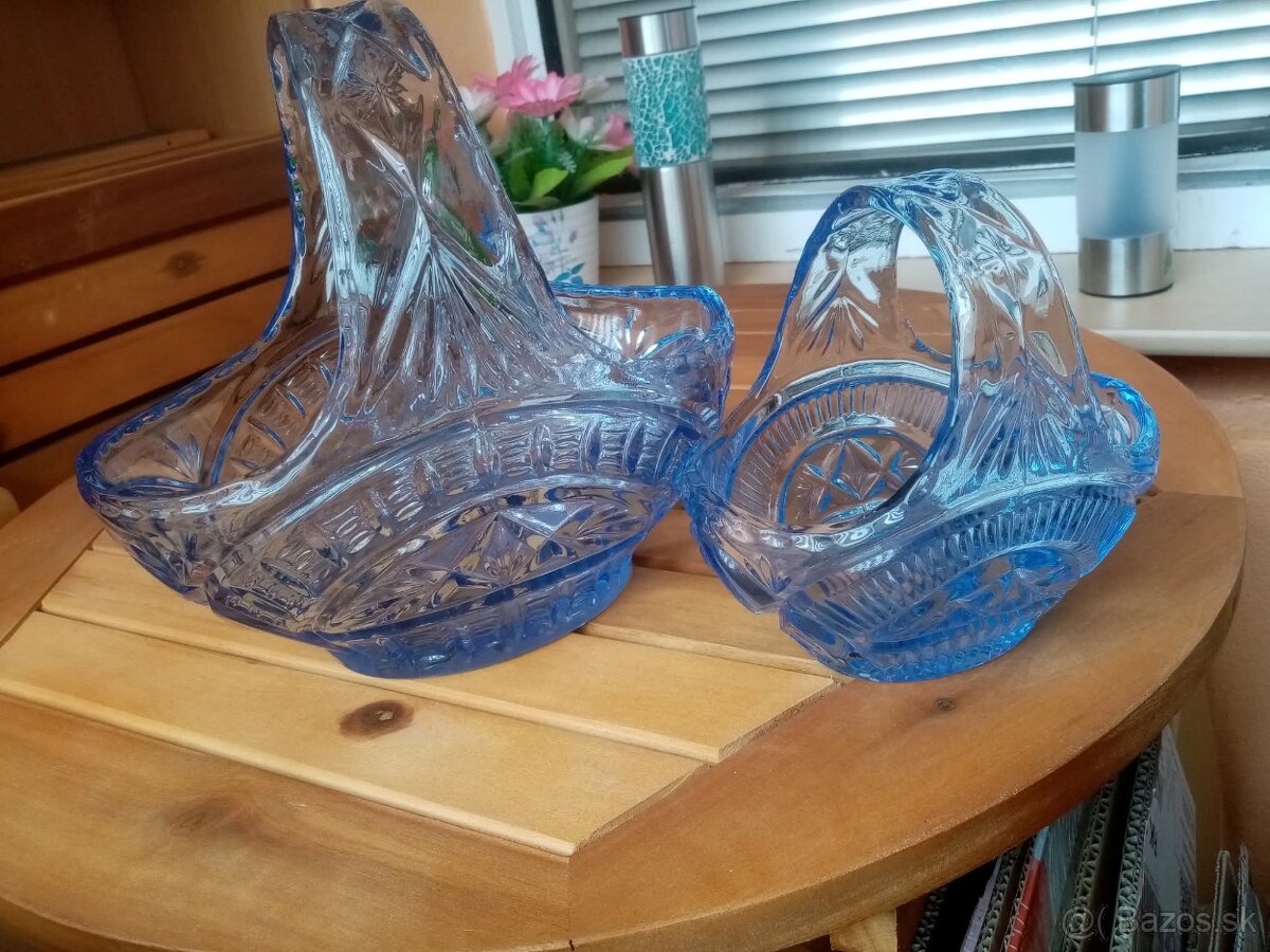 Retro sklo labute,košíky - 4