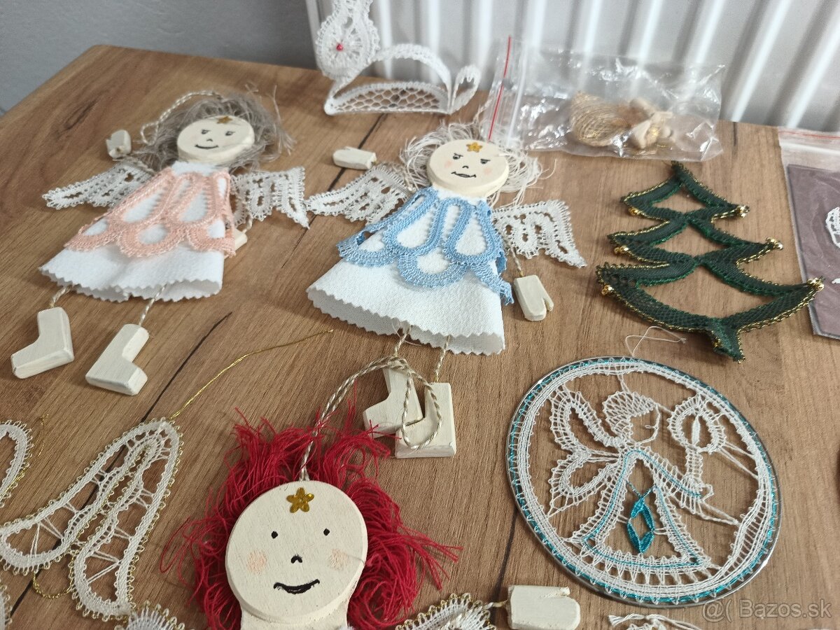 Paličkovaná čipka ozdoby, anjeli, vločky atď. - 4