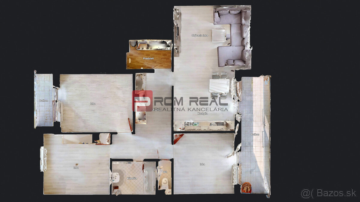 PREDAJ 4 izbový byt 2 balkóny - 4