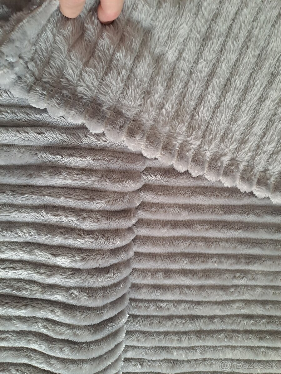 Deky sivé prúškovane teplé 180× 200 cm - 4