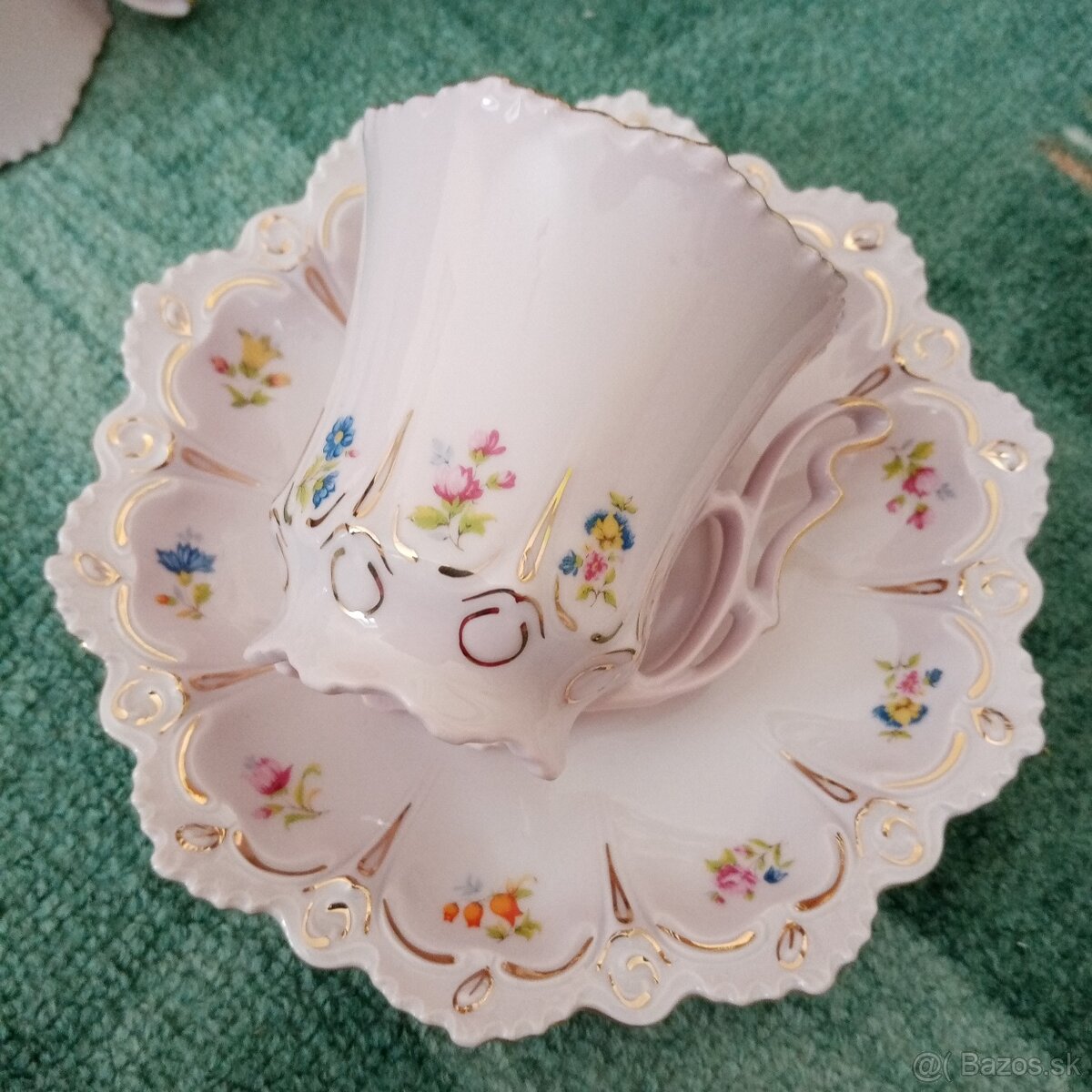 ružový porcelán kávová súprava - 4