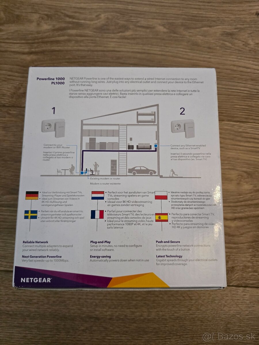 Netgear POWERLINE 1000, PL1000 kit 2 adaptery +kable - 4