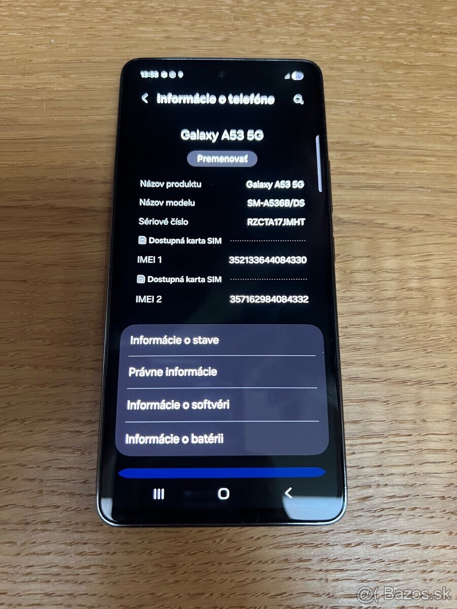 Predám SAMSUNG GALAXY A53 5G 128GB, TOP stav, VOLNY - - 4