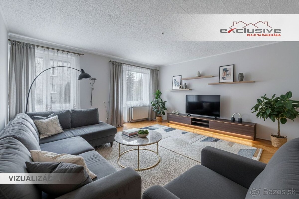 "REZERVOVANÉ" 3-IZBOVÝ BYT,UL.ŠTÚROVA-LIPANY,76M2,LOGGIA,V - 4