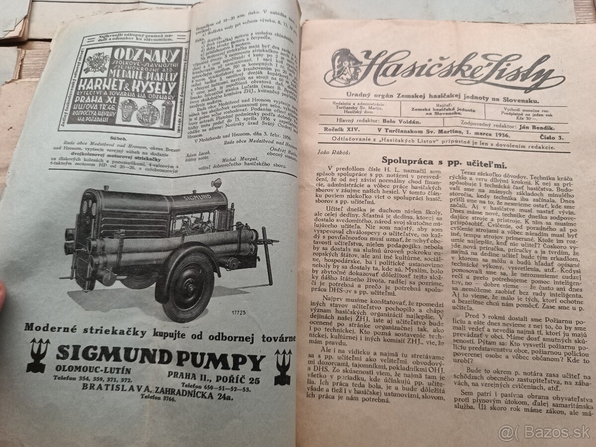 6x Hasičské listy 1936,1937,1940 - 4