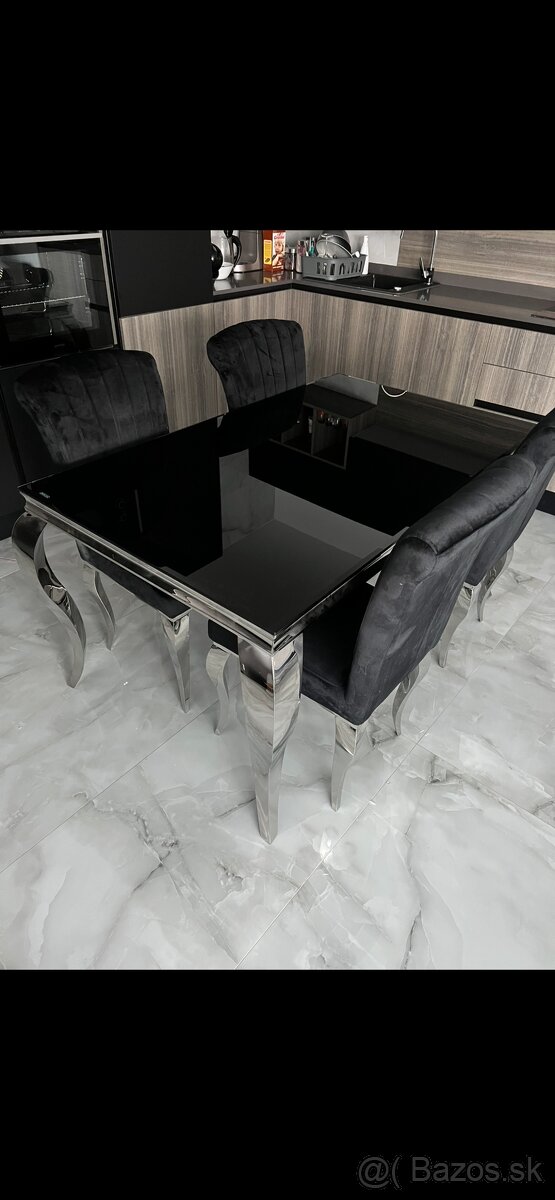 Glamour stol, 4 stolicky a konferencny stolik - 4