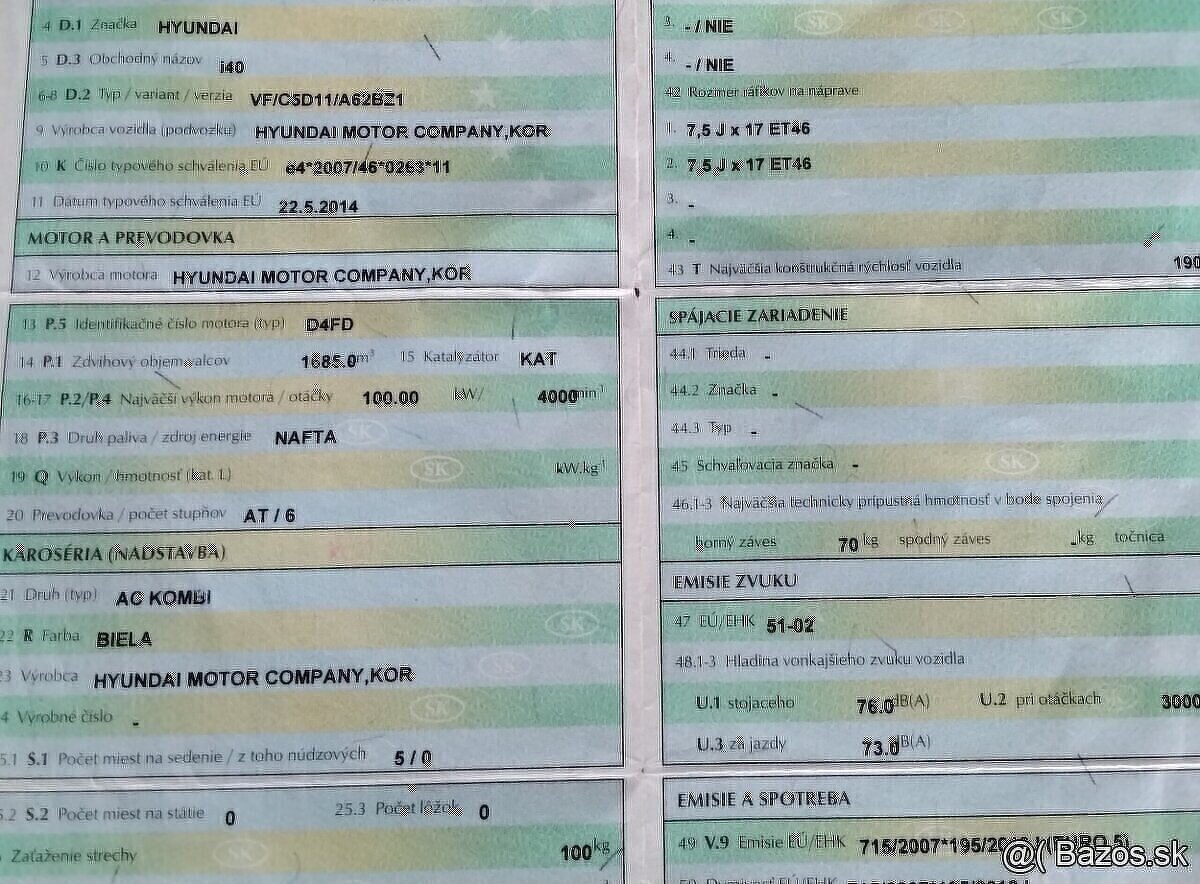HYUNDAI i40 CW 1.7 CRDi 2015 predám DVERE, AUTOMATICKÁ PREVO - 4