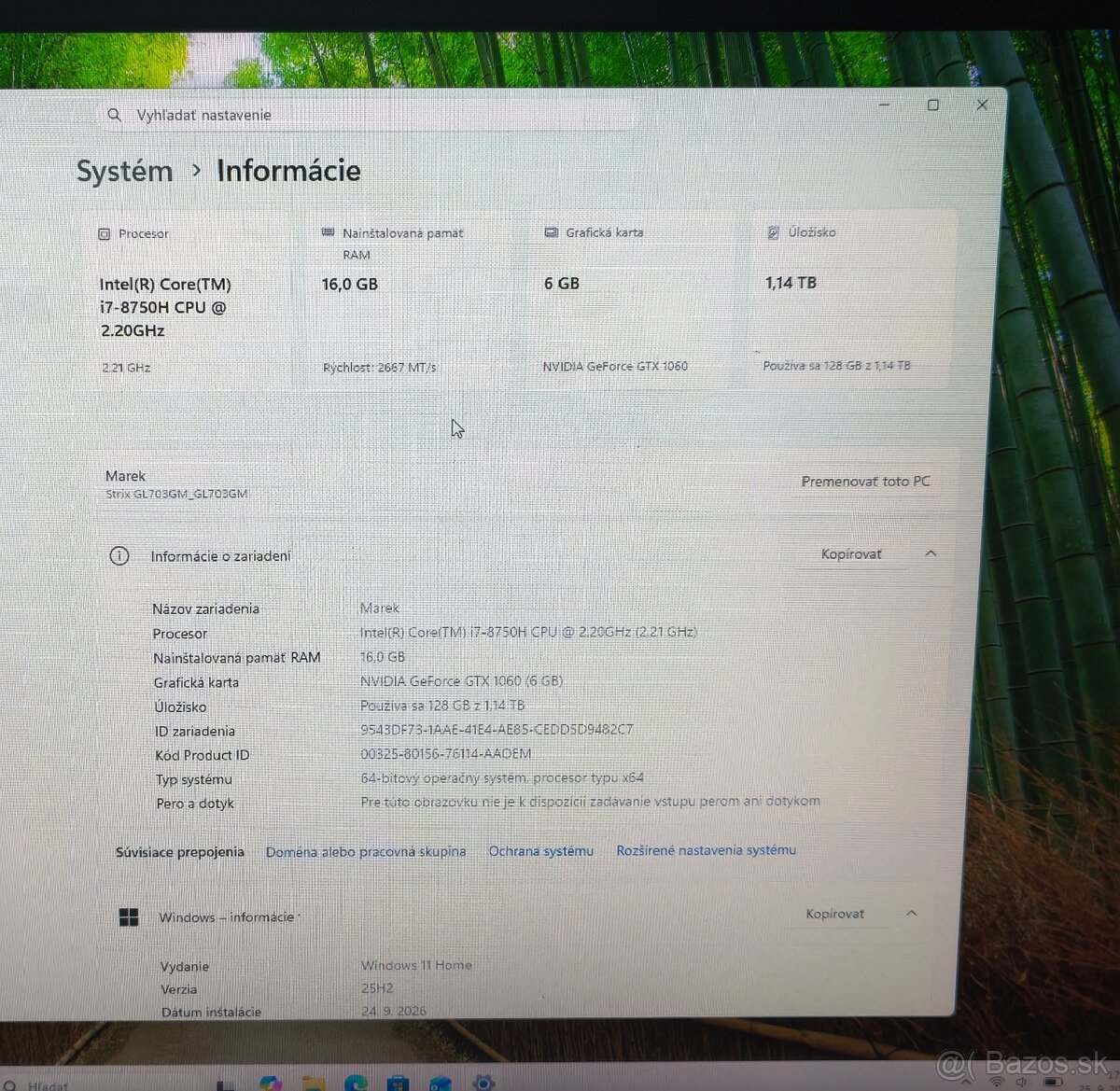 Predám herný notebook ASUS ROG Strix GL703GM - 4