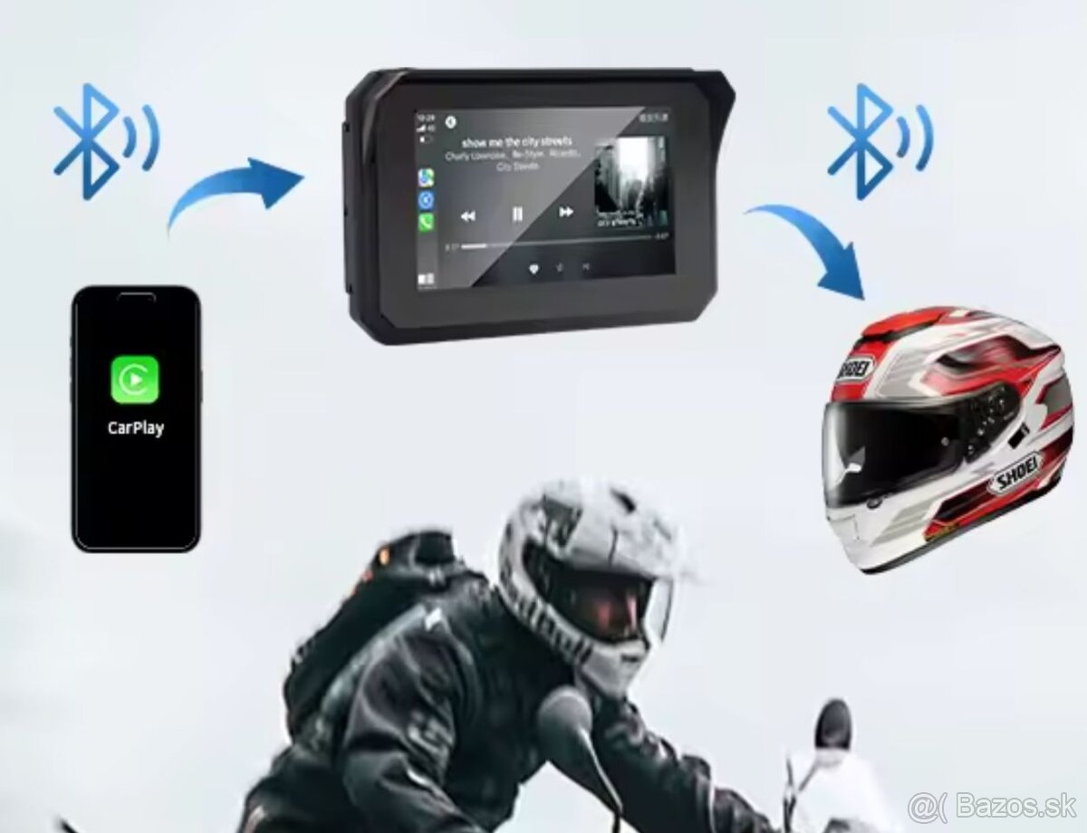 Motocyklová 5" GPS navigácia Android + Apple - Iphone 2026 - 4