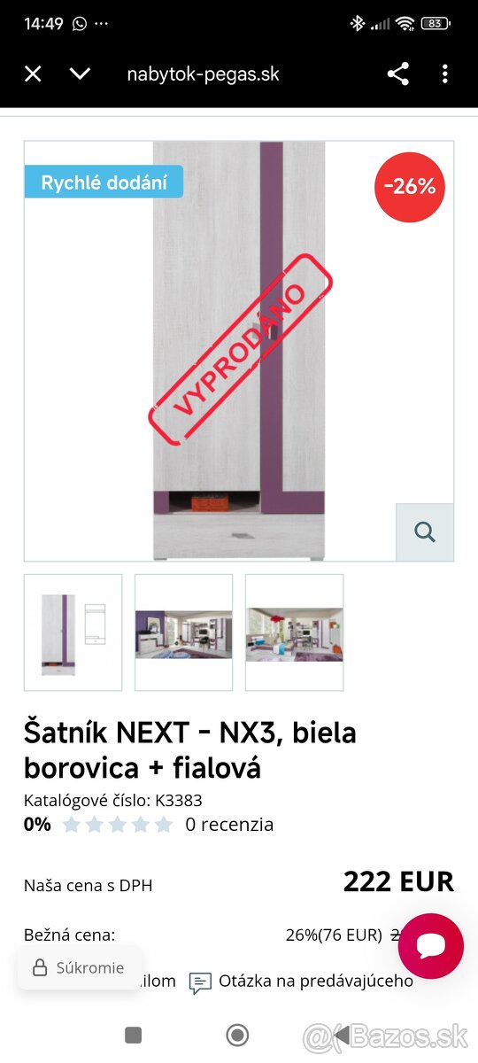 Šatníková skriňa a komoda - 4