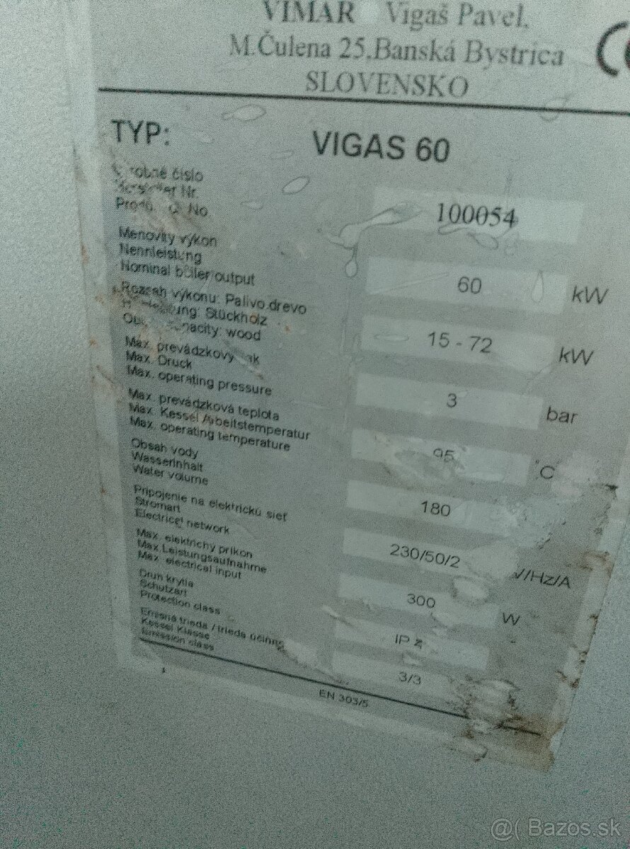 Drevosplyňujúci kotol VIGAS 60 - 4