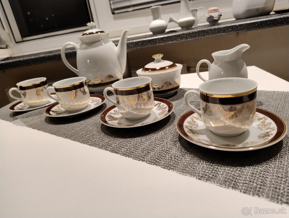 Czechoslovakia ručný práca šálky čajník cukrovnička - 4