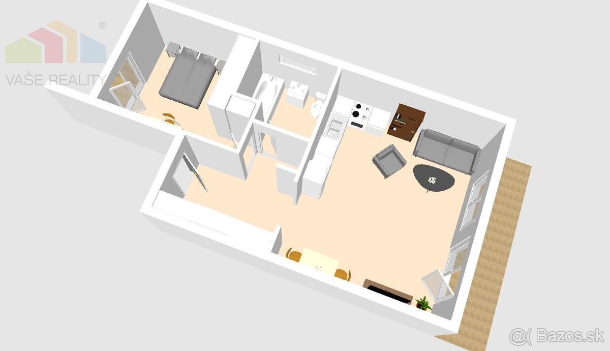 NA PREDAJ – 2-izbový byt 60 m2 v novostavbe RiverResort, Ban - 4