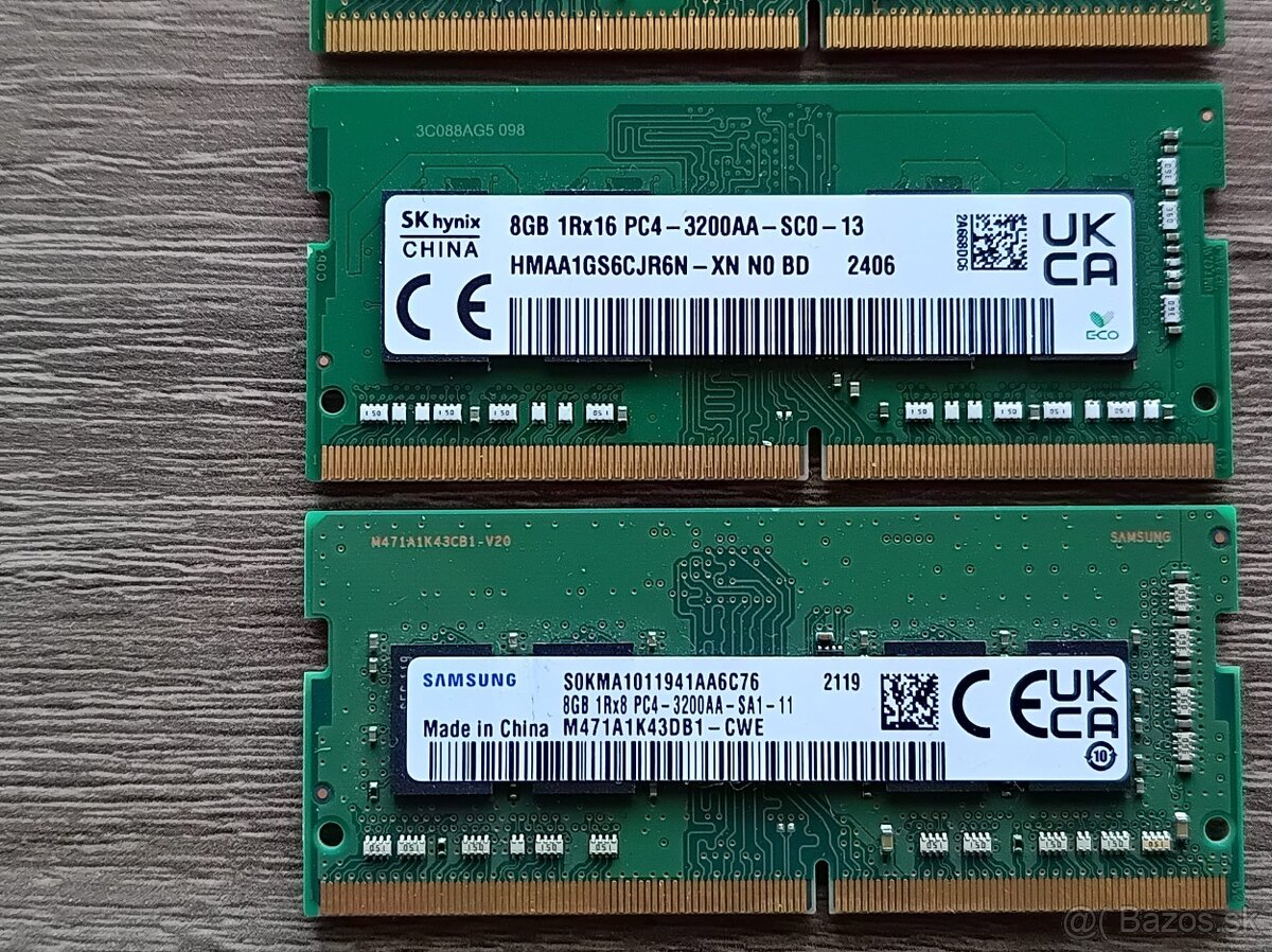 8GB Kingston, SkHynix - SoDimm 1Rx8 DDR4 - 4
