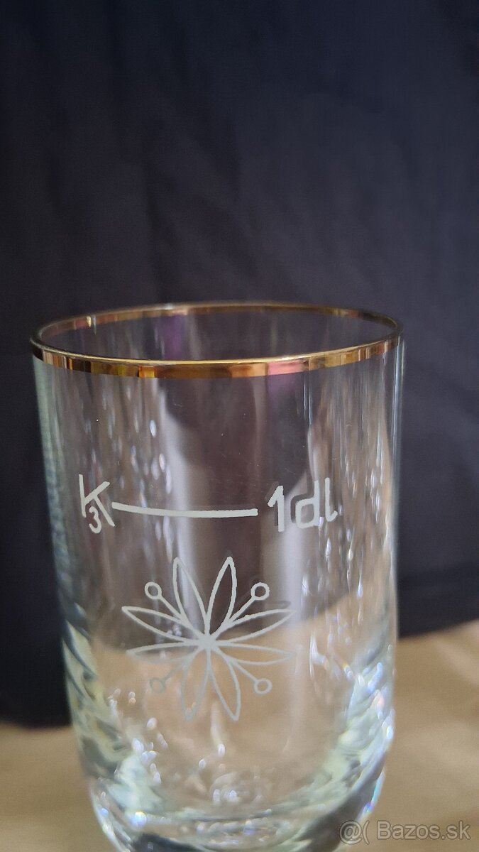 Sada 6ks pohárikov na stopke so zlatým okrajom - 4